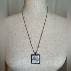Silver Chain Necklace with Tree Pendant
